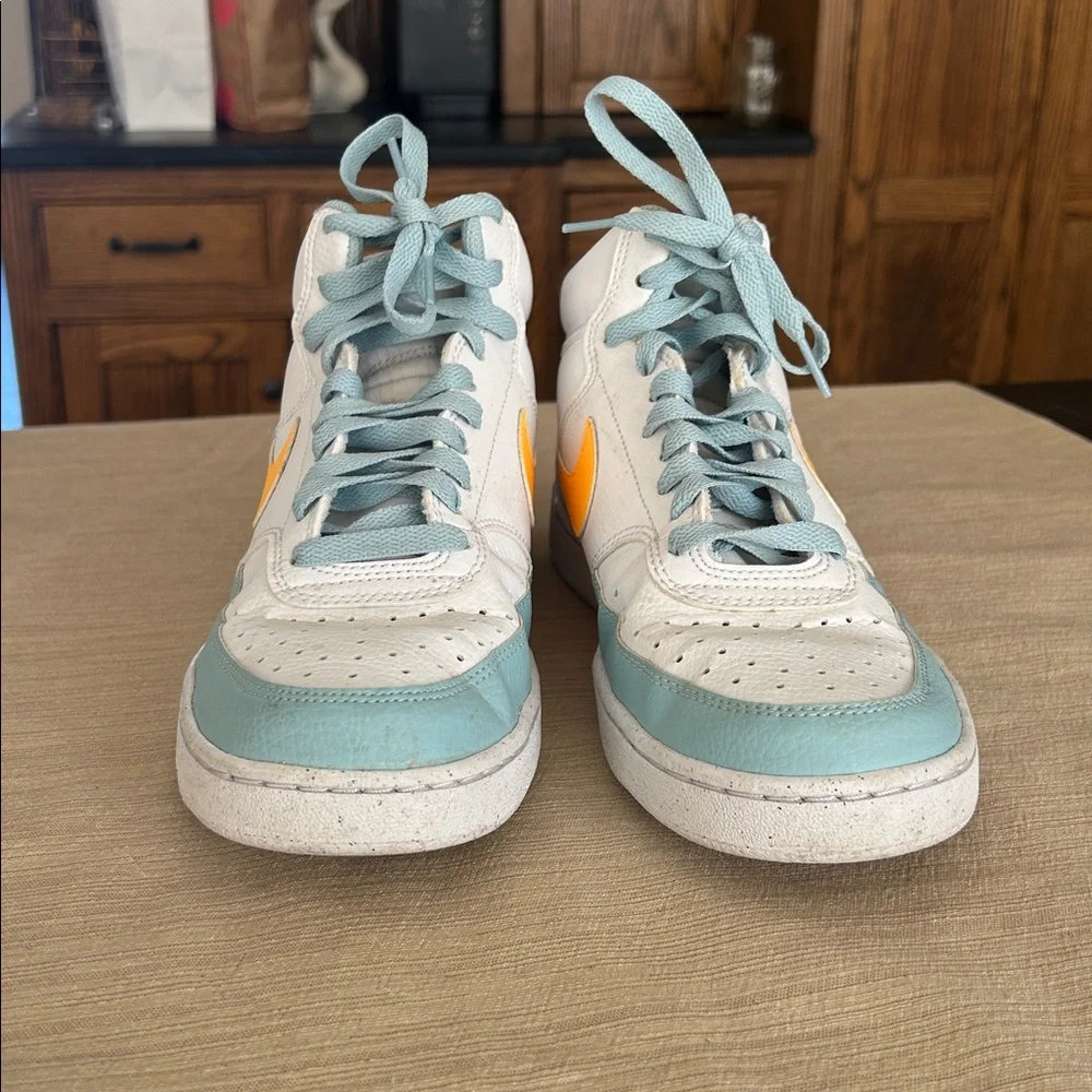 Nike Mens Court Vision Mid Next Nature White Ocean Bliss Sneaker FJ3998-100 sz 8